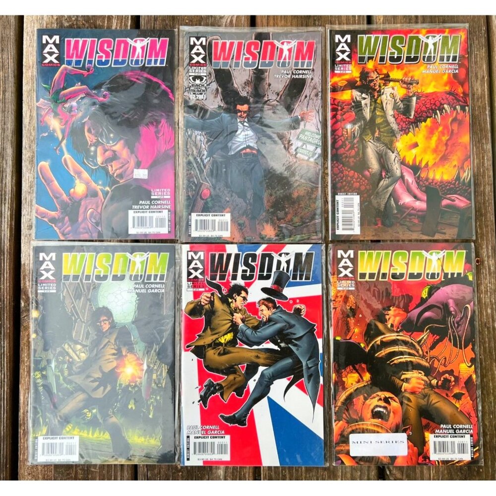 FULL RUN Marvel MAX Wisdom Limited Series Set of 6 Issues, Paul Cornell ©2007